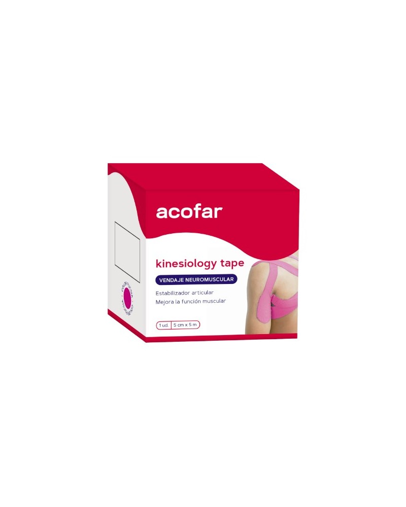ACOFARSPORT KINESIO TAPE 5CM X 5M FUCSIA 1UN