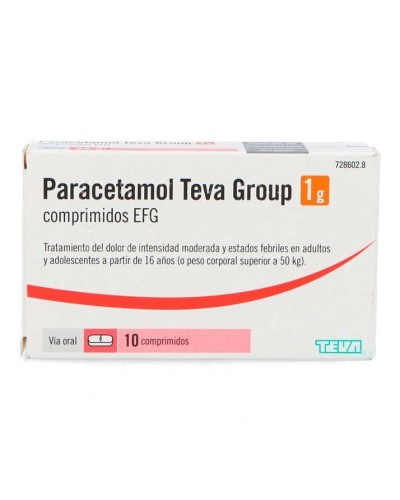 PARACETAMOL TEVA GROUP 1 G EFG 10 COMP
