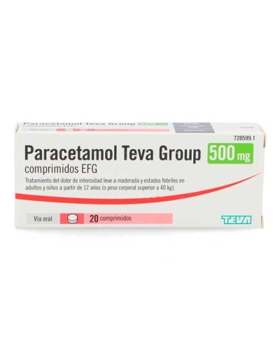 PARACETAMOL TEVA GROUP 500 MG EFG 20 COMP