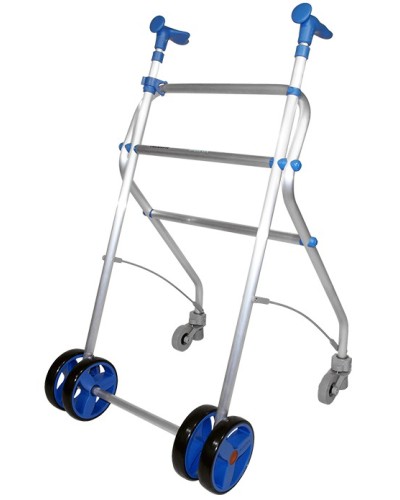 ANDADOR ALUMINIO ROLLATINO  CON RUEDAS TRASERAS
