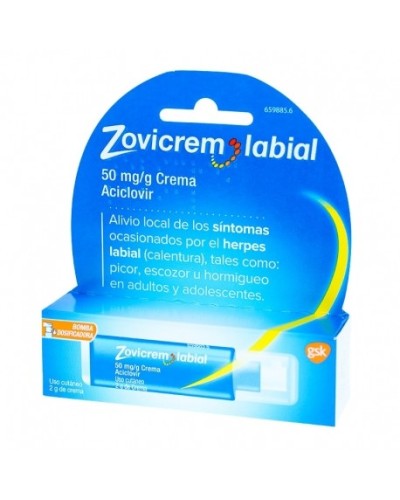 ZOVICREM  LABIAL 50 MG CREMA 2G BOMBA DOSIF