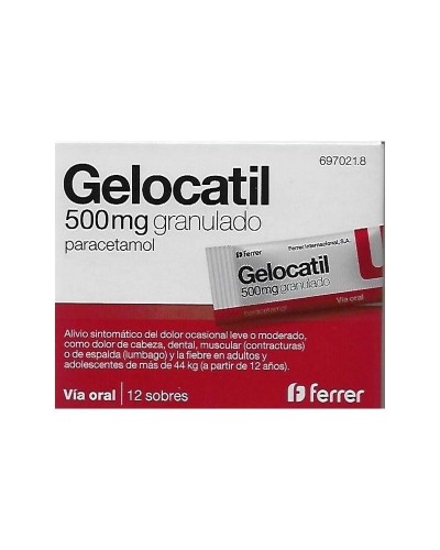 GELOCATIL 500 MG 12 SOBRES GRANULADO