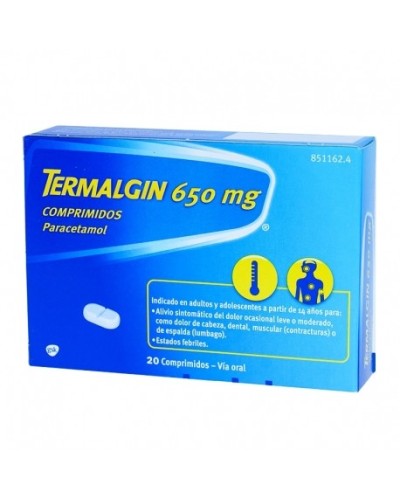 TERMALGIN 650 MG 20 COMP