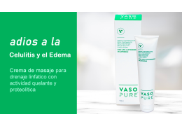 VASOPURE, crema de masaje para drenaje linfático con actividad quelante y proteolítica. VASOPURE, crema de masaje para drenaje linfático con actividad quelante y proteolítica.